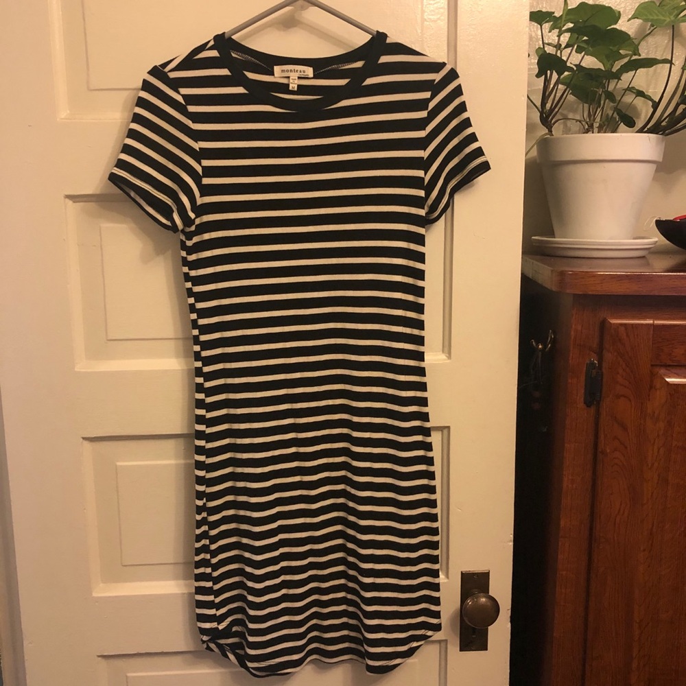 Black and white stripe dress